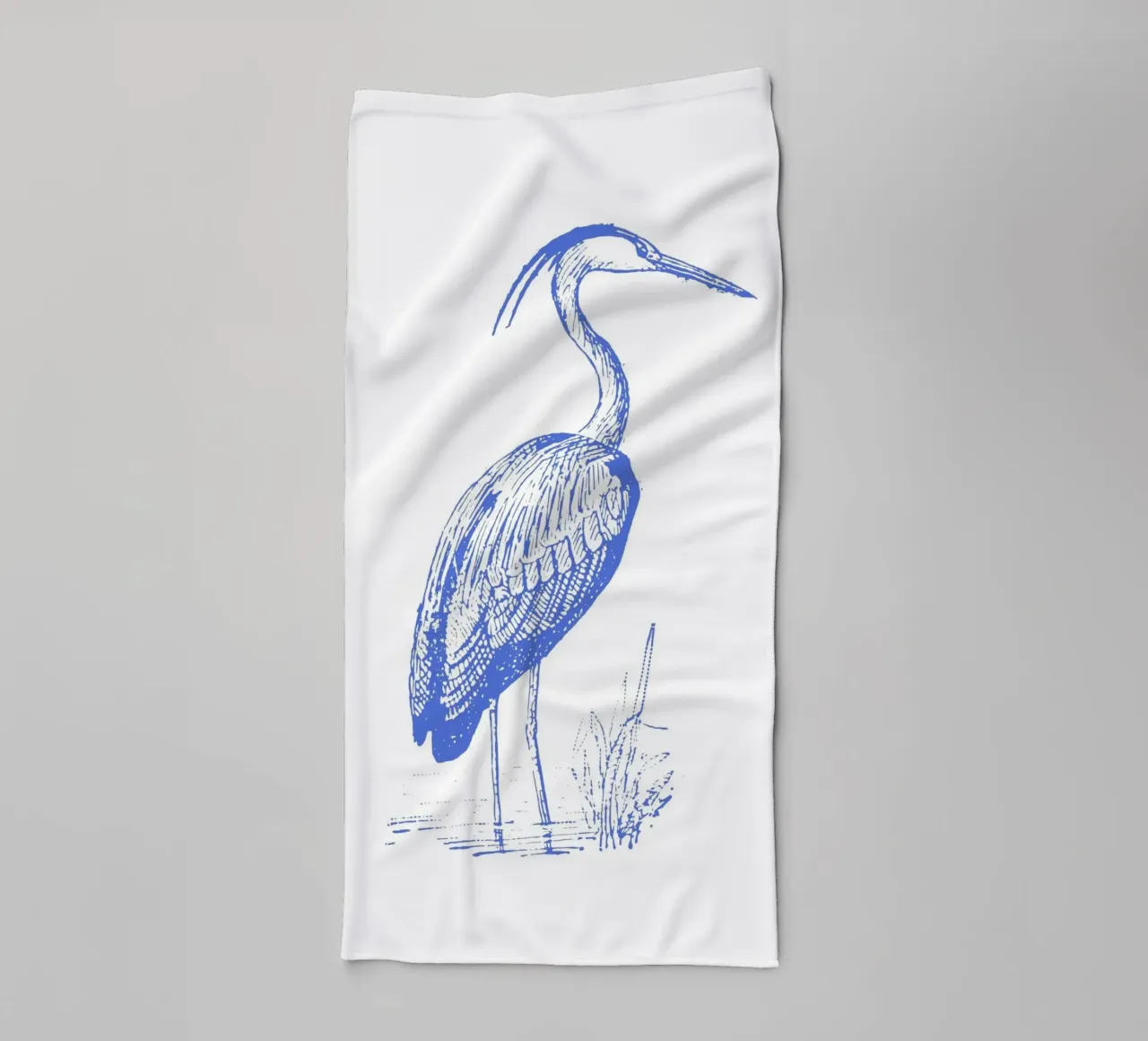 Blue Heron Bird Print - Coastal Nature, Pond Life Art towel by ClubArt