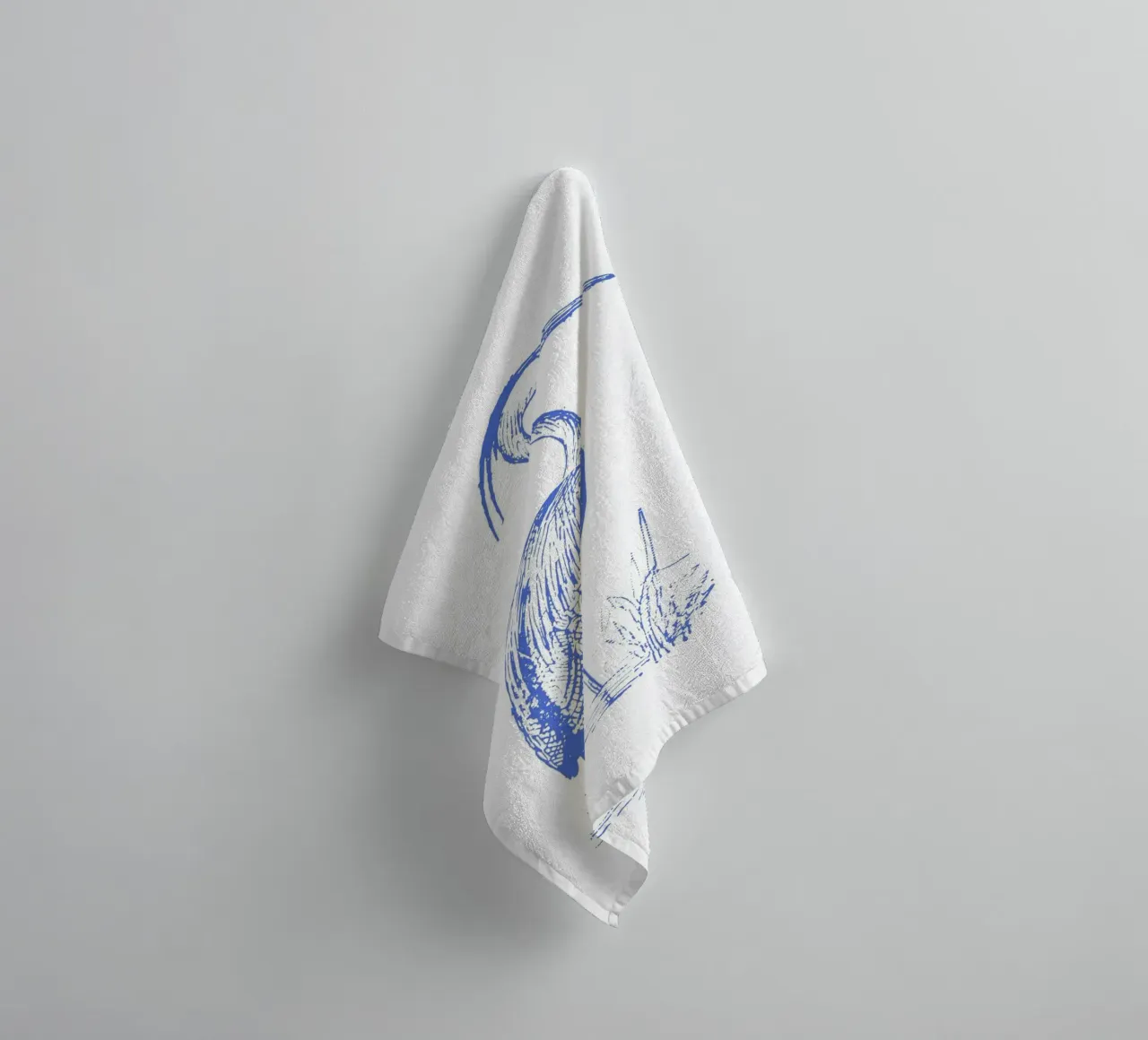 Blue Heron Bird Print - Coastal Nature, Pond Life Art towel by ClubArt
