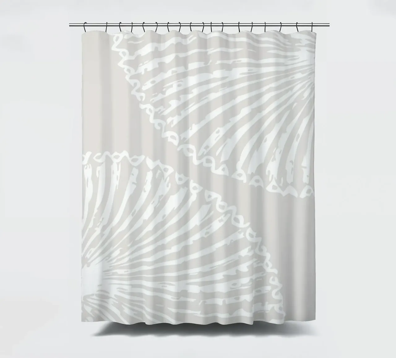 Abstract Seashell Print - Neutral Coastal Decor, Modern Beac shower curtain by ClubArt
