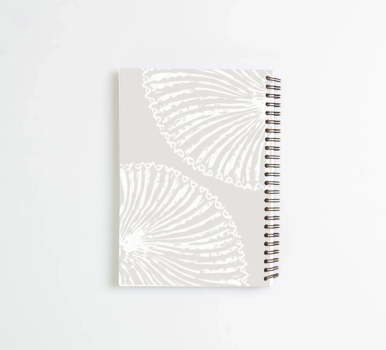 Abstract Seashell Print - Neutral Coastal Decor, Modern Beac spiral notebook by ClubArt