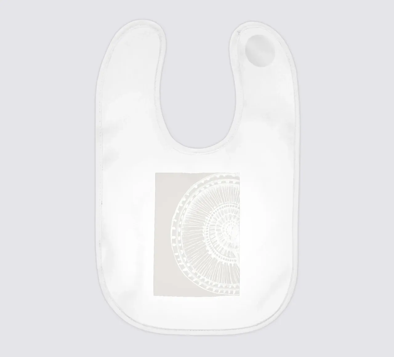 Abstract Seashell Print - Neutral Coastal Bathroom Art baby bib by ClubArt