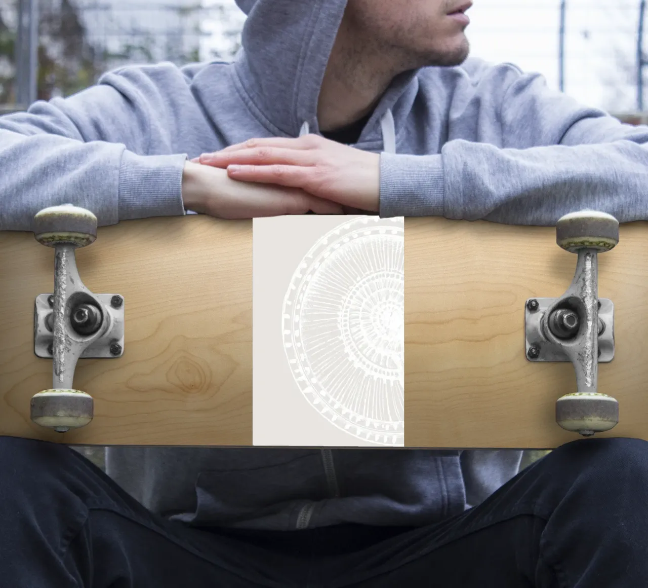 Abstrakter Muscheldruck - Neutrale Kunst für das Badezimmer Sticker von ClubArt