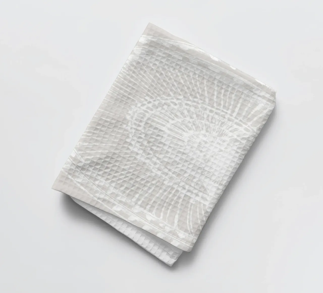 Abstract Seashell Print - Neutral Coastal Bathroom Art tea towel by ClubArt