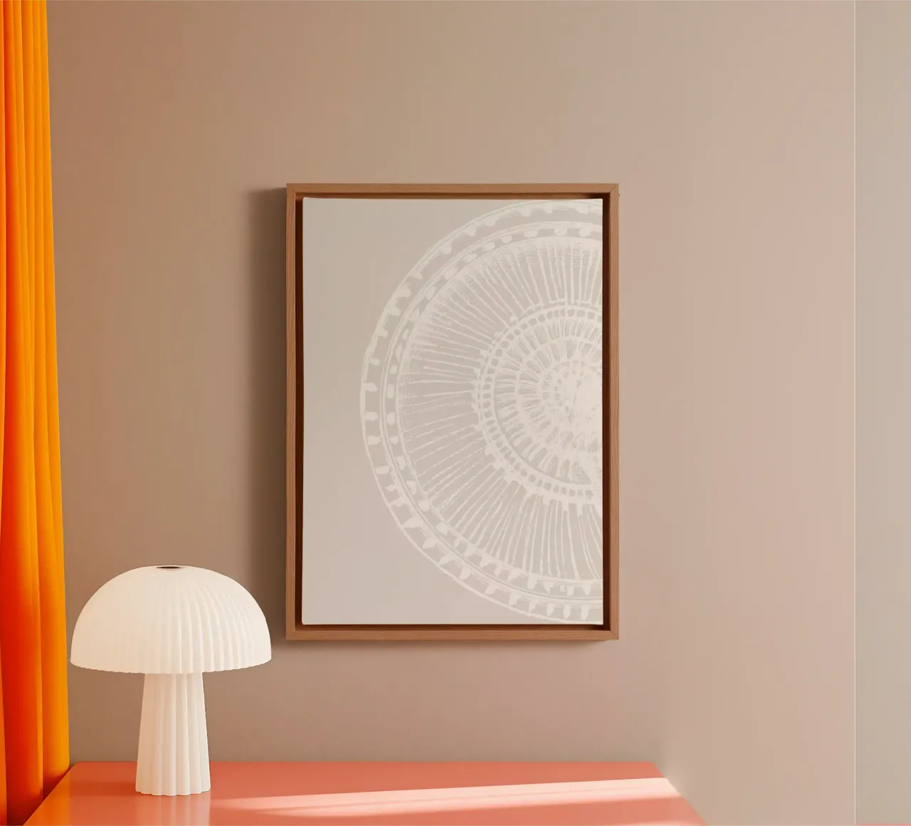 Abstract Seashell Print - Neutral Coastal Bathroom Art canvas by ClubArt