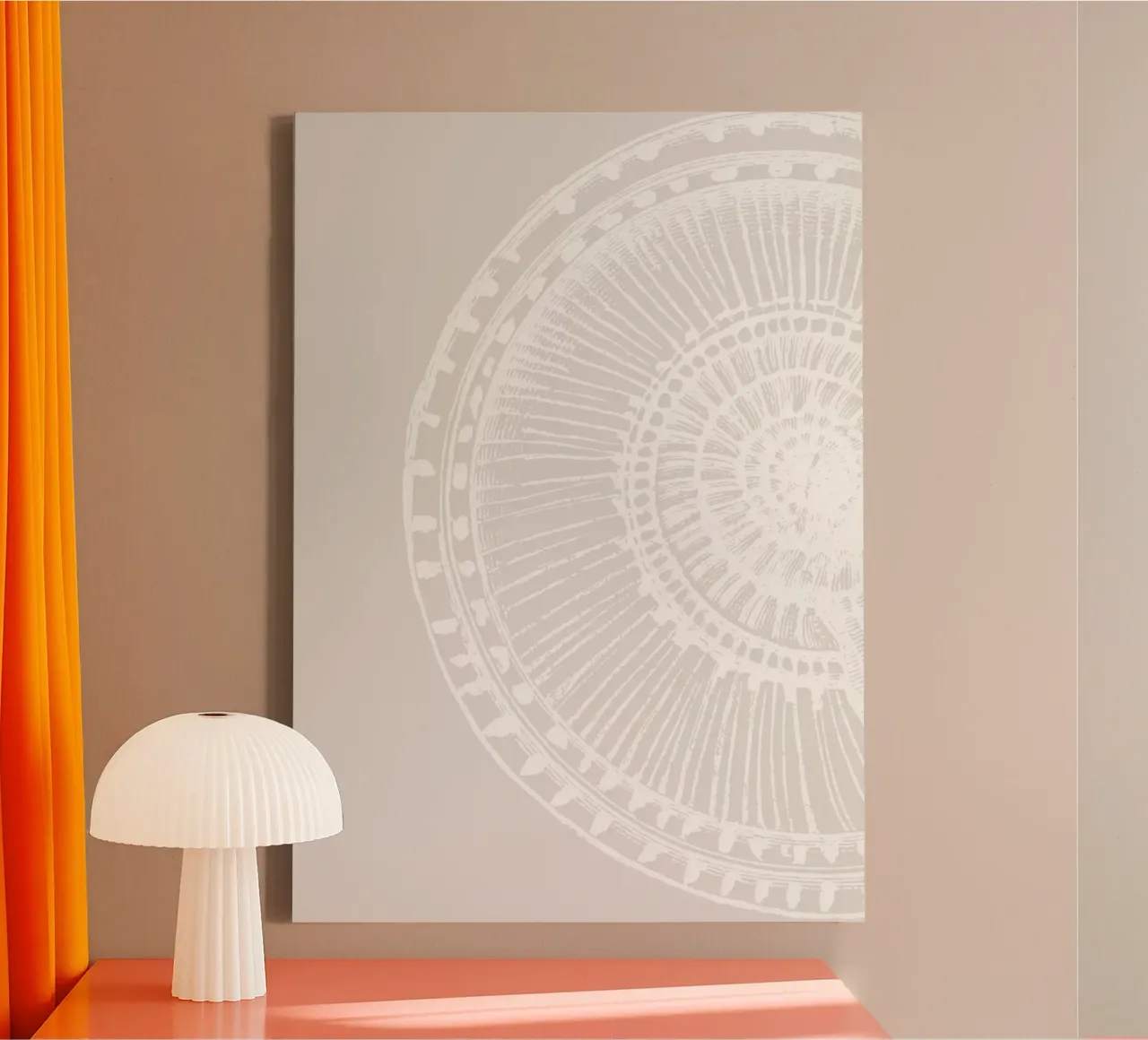 Abstract Seashell Print - Neutral Coastal Bathroom Art canvas by ClubArt