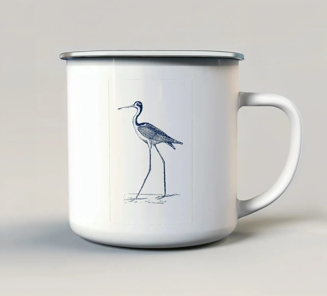 Blauwpootvogeldruk - Kustnatuur, Wetland Art emaille mok van ClubArt