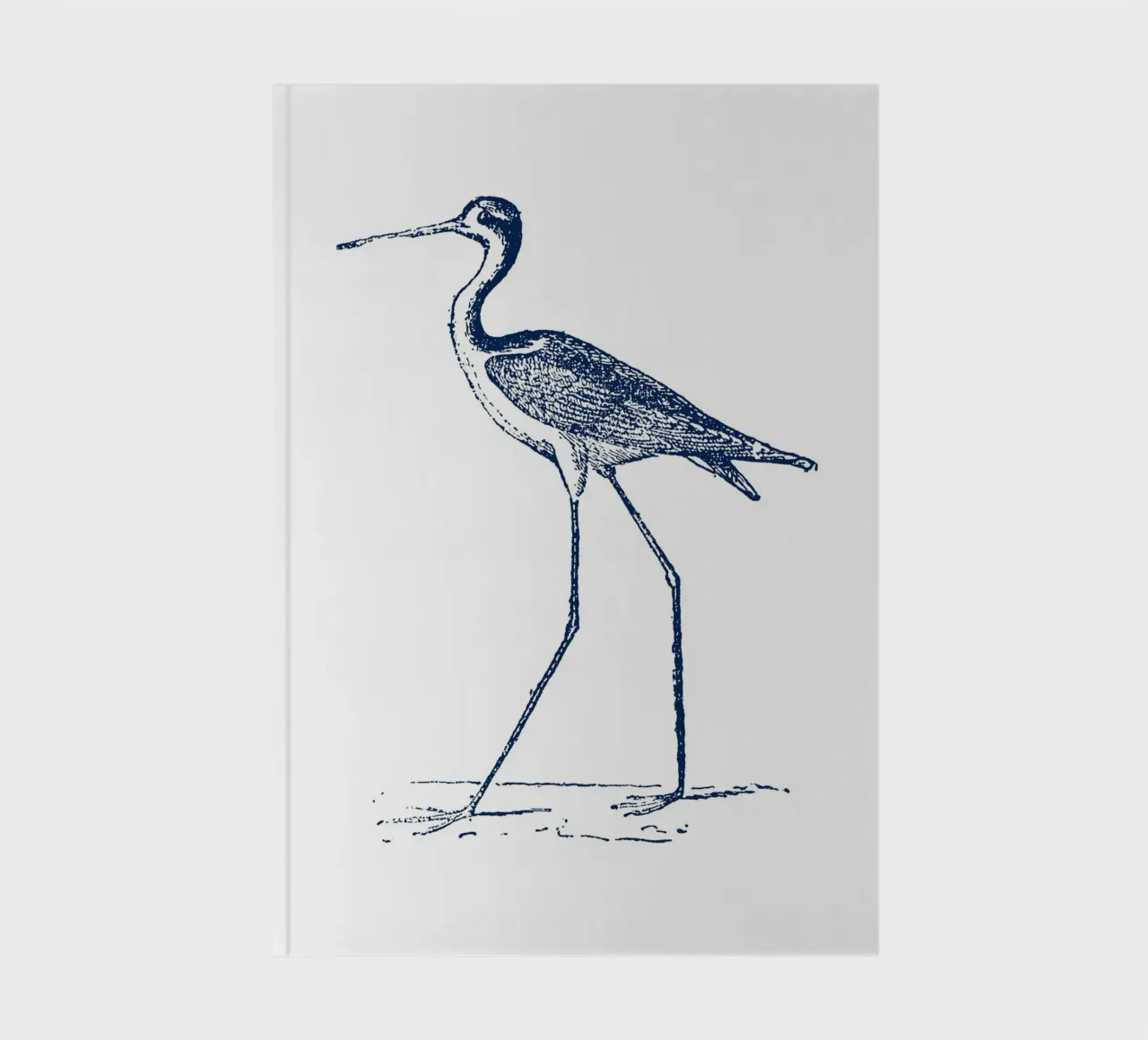 Long-Legged Blue Bird Print - Coastal Nature, Wetland Art notebook by ClubArt