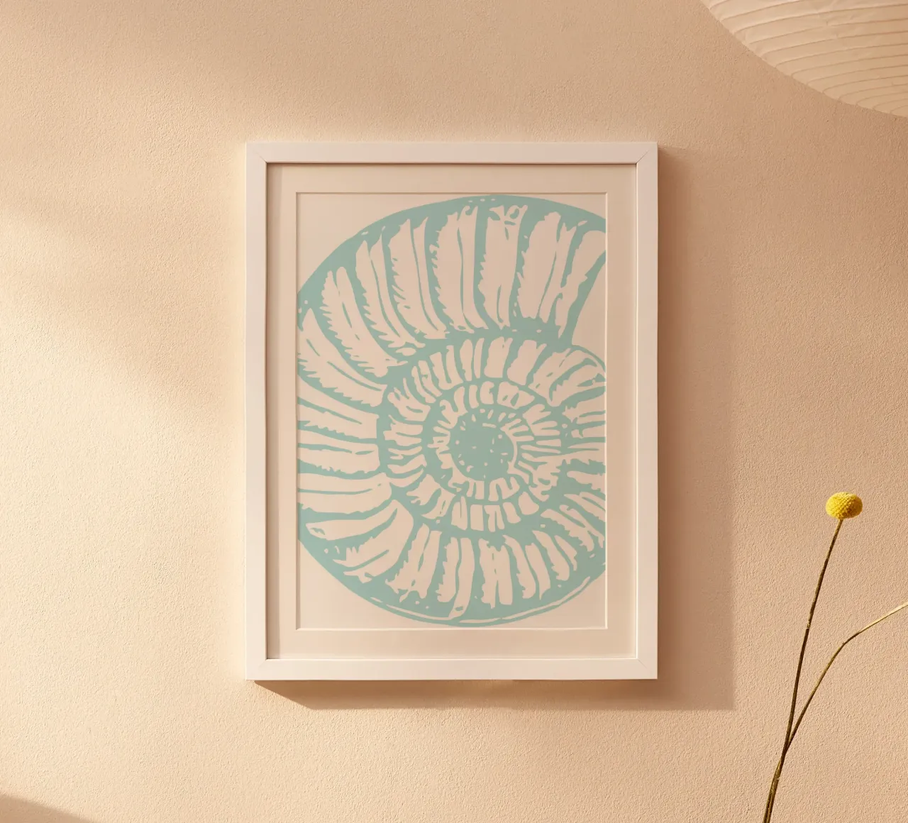 Abstracte Ammoniet Print - Pastelblauw, Moderne Kustkunst hahnemühle van ClubArt