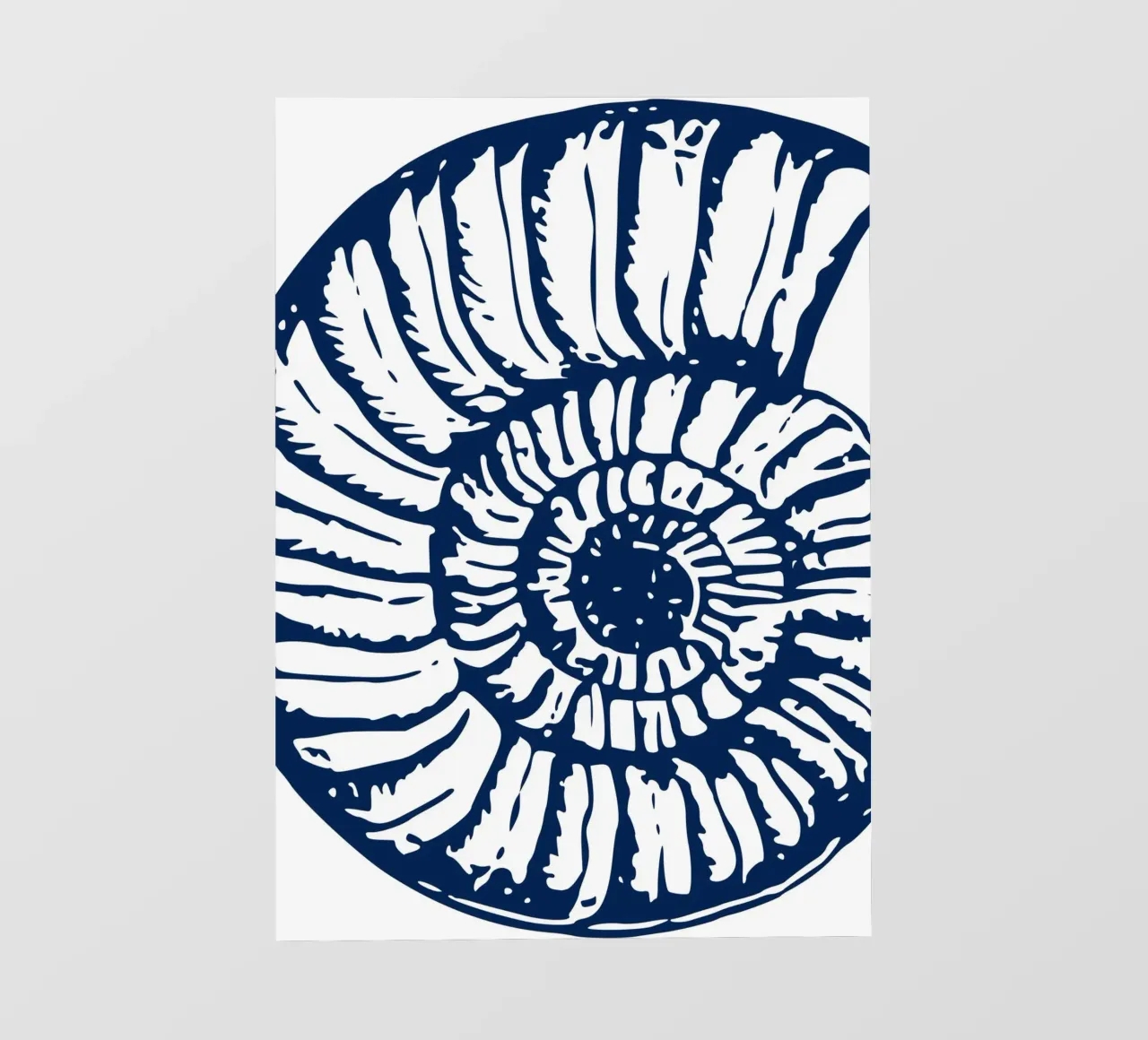 Ammonite Fossil Print - Nautical Blue, Ancient Ocean Art pvc cover by ClubArt