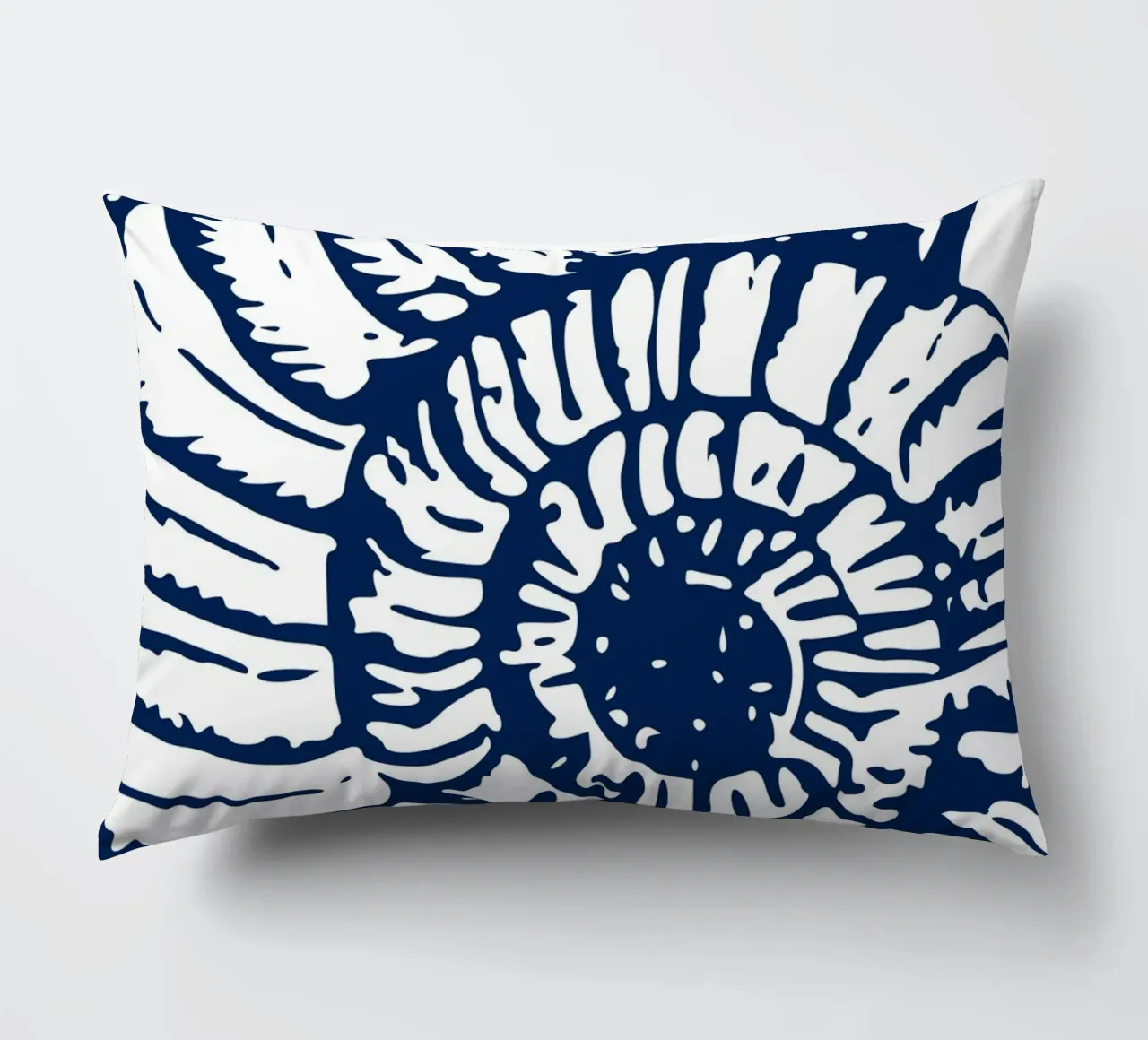 Ammonite Fossil Print - Nautical Blue, Ancient Ocean Art decorative cushion by ClubArt