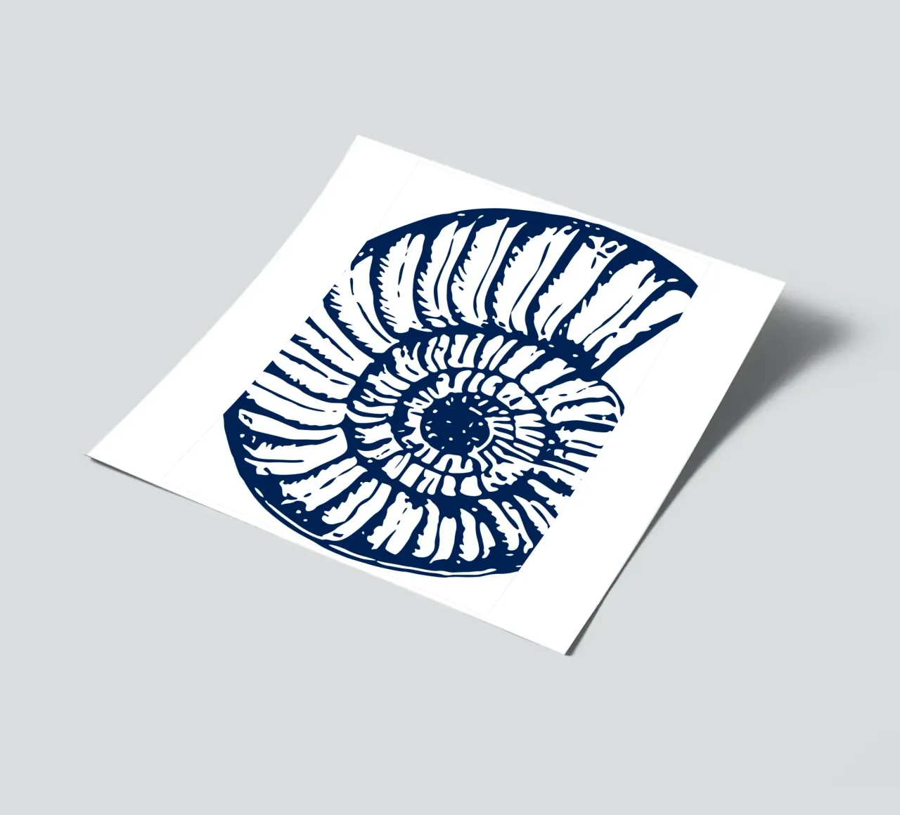 Ammonite Fossil Print - Nautical Blue, Ancient Ocean Art sticker sheet by ClubArt