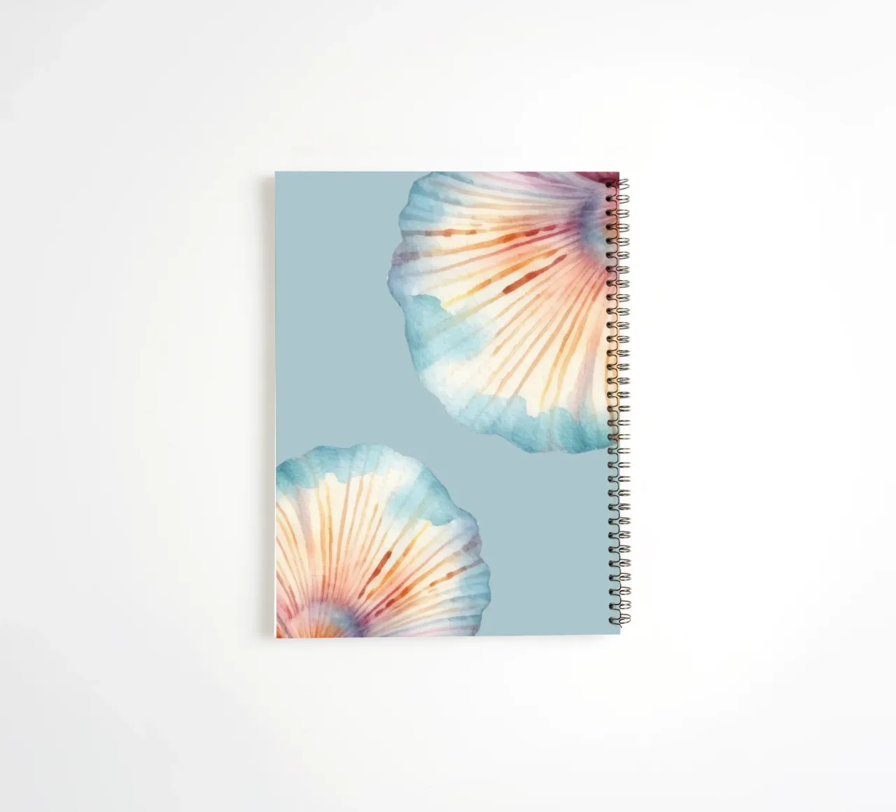 Pastel Schelp Aquarel - Kustkunst, Zeemeermin D notitieboek met spiraal van ClubArt