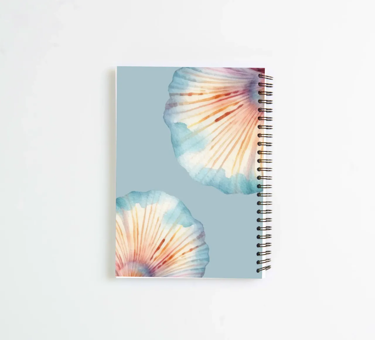 Pastel Schelp Aquarel - Kustkunst, Zeemeermin D notitieboek met spiraal van ClubArt