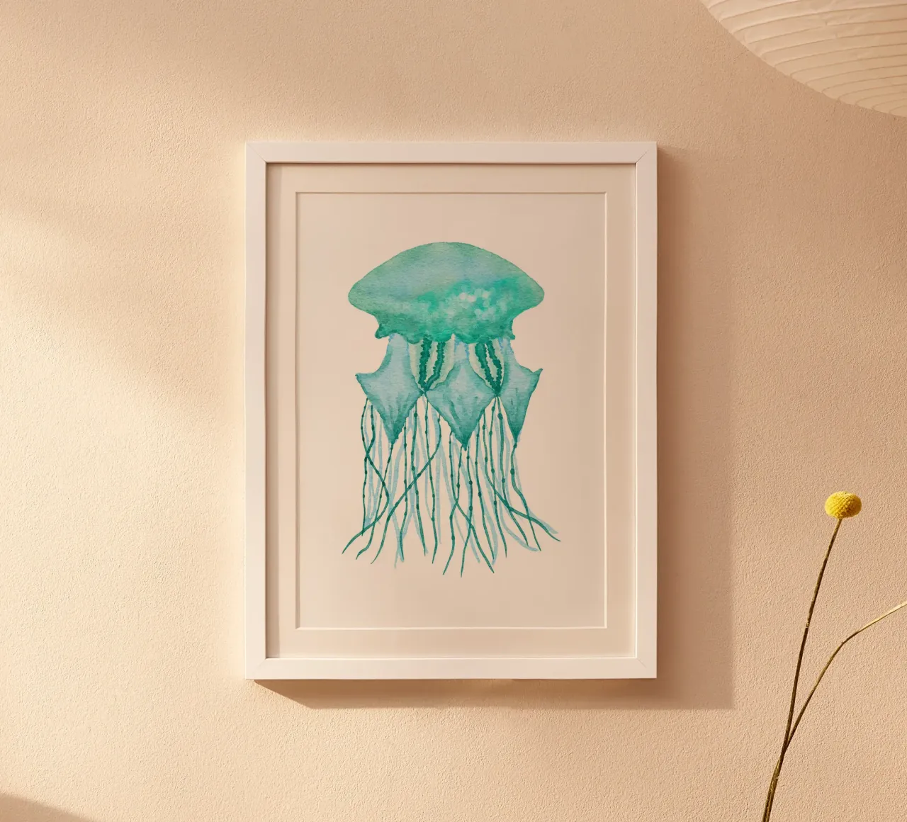 Aqua Jellyfish Watercolor Art - Ocean Life, Coastal Decor poster by ClubArt