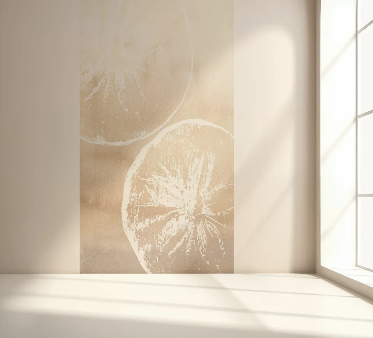 Neutrale citrusvruchtenprint - Modern minimalistisch keukendecor fotobehang van ClubArt