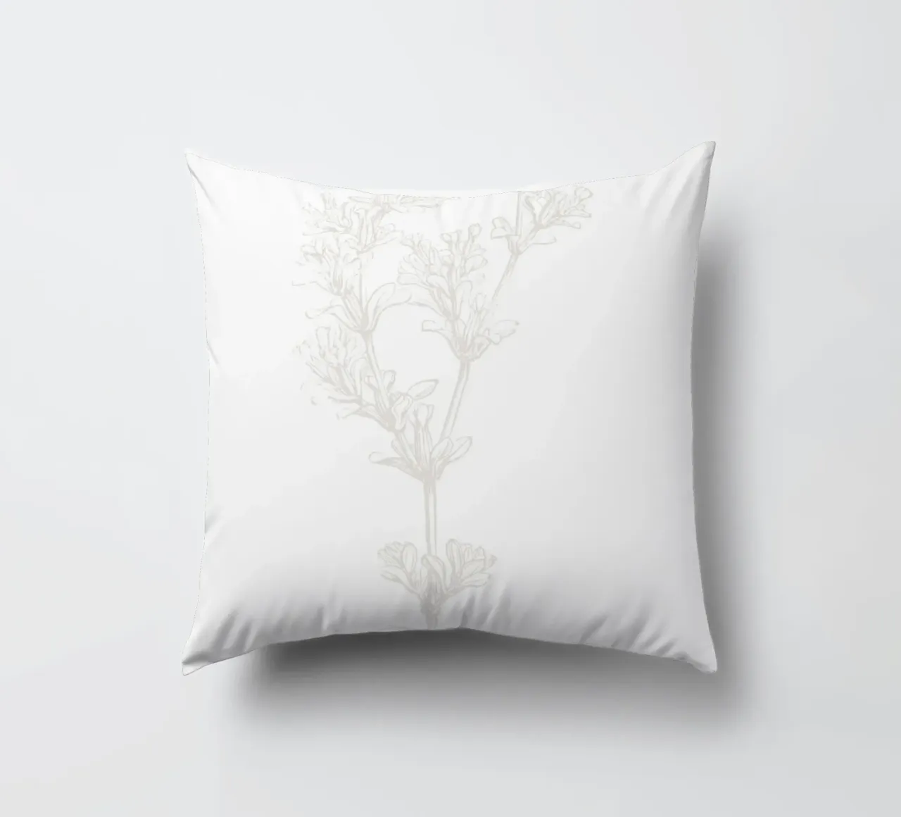 Subtle Botanical Line Art - Minimalist Floral Print, Aesthet coussin de ClubArt