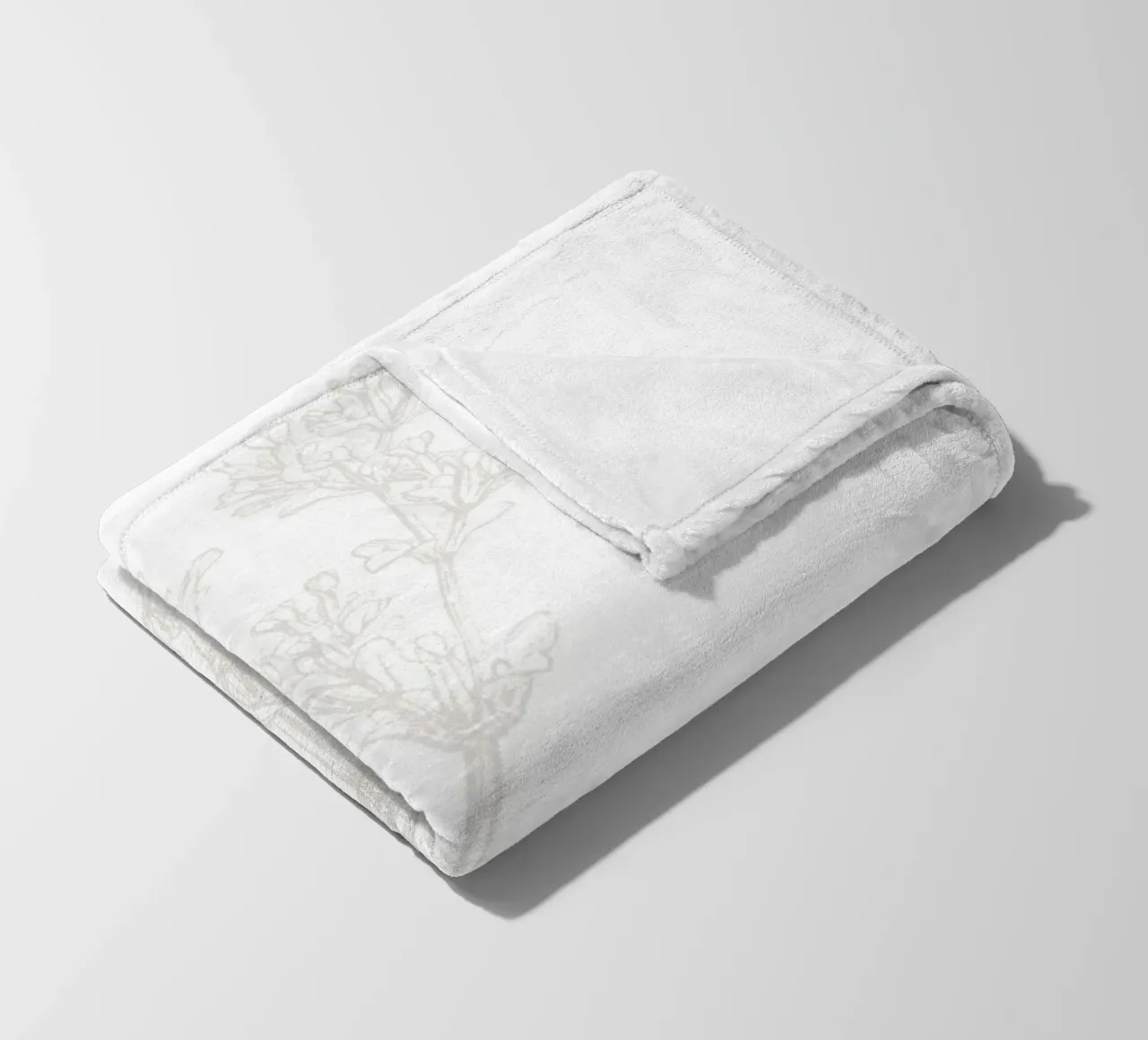 Subtile Botanical Line Art - Minimalistischer Blumendruck, Ästhetik Fleecedecke von ClubArt