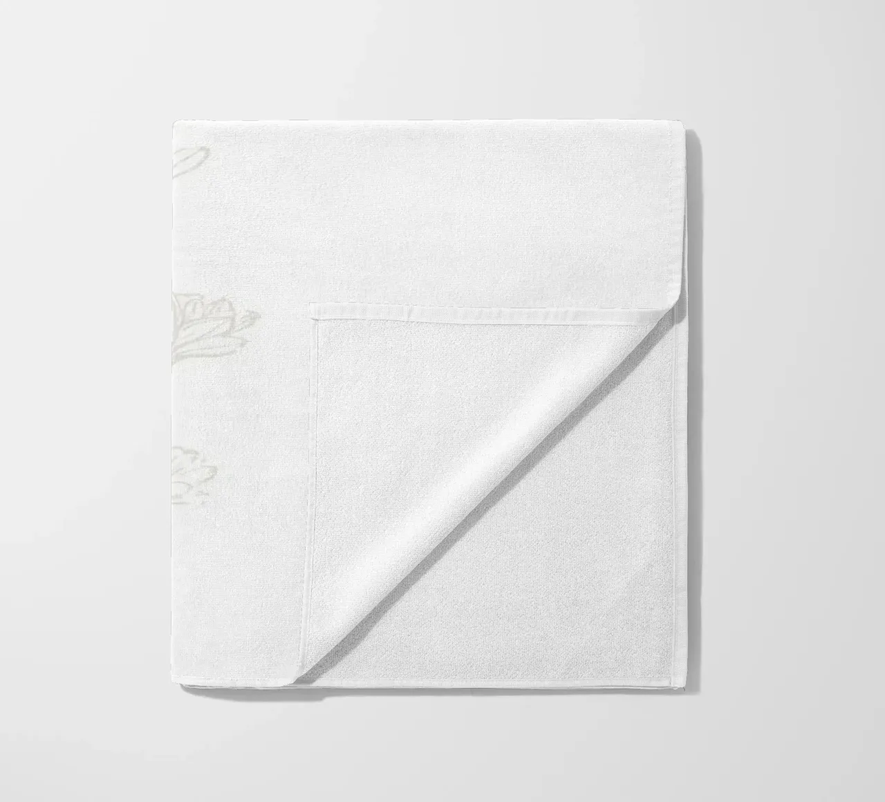 Subtle Botanical Line Art - Minimalist Floral Print, Aesthet beach towel by ClubArt