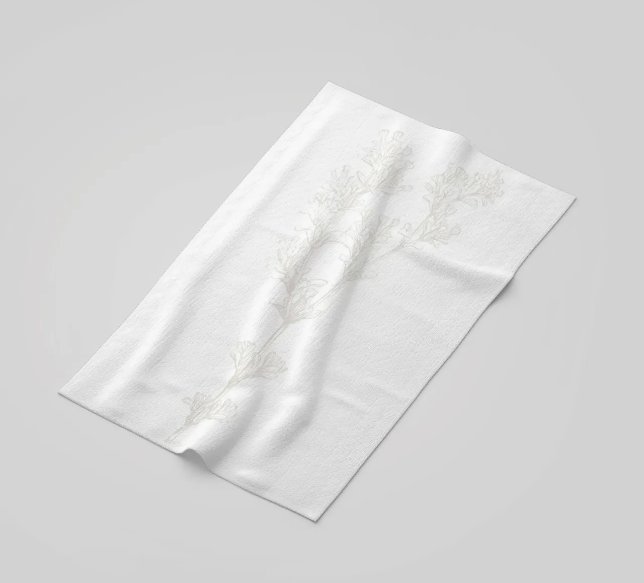 Subtle Botanical Line Art - Minimalist Floral Print, Aesthet beach towel by ClubArt