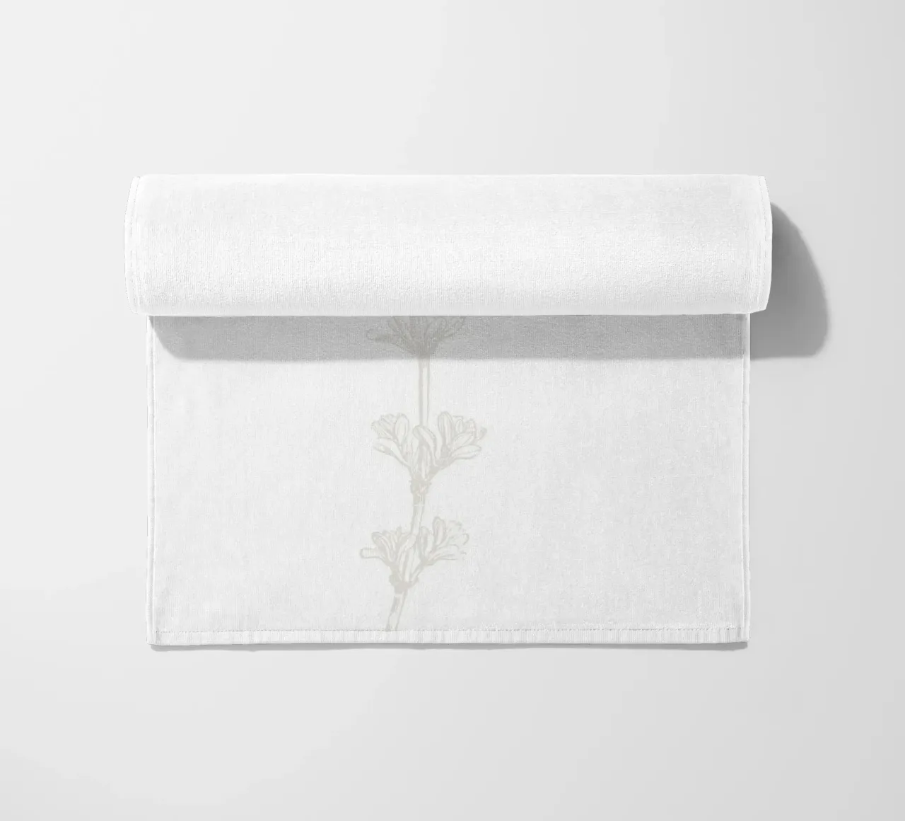 Subtle Botanical Line Art - Minimalist Floral Print, Aesthet beach towel by ClubArt