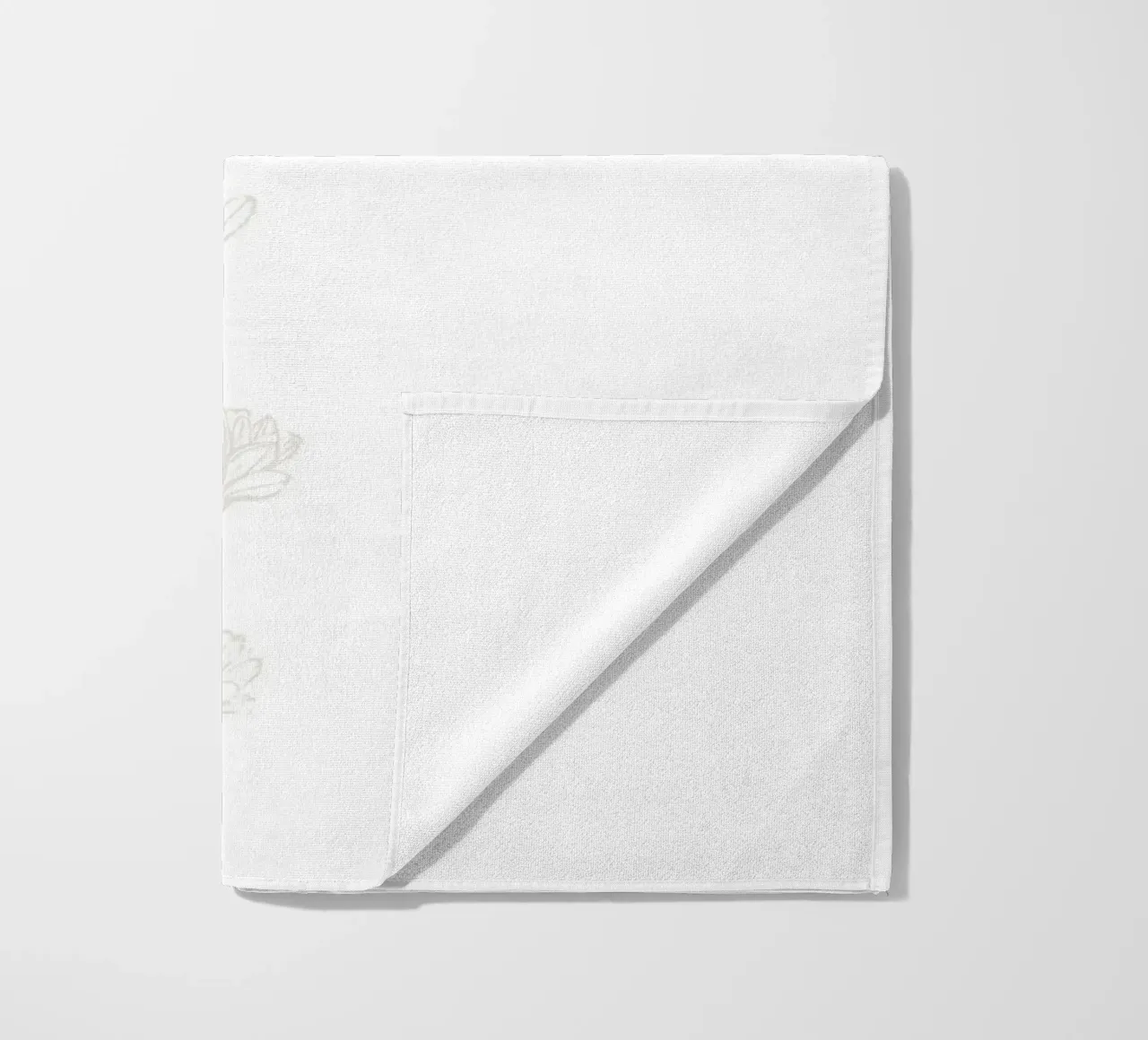 Subtle Botanical Line Art - Minimalist Floral Print, Aesthet beach towel by ClubArt