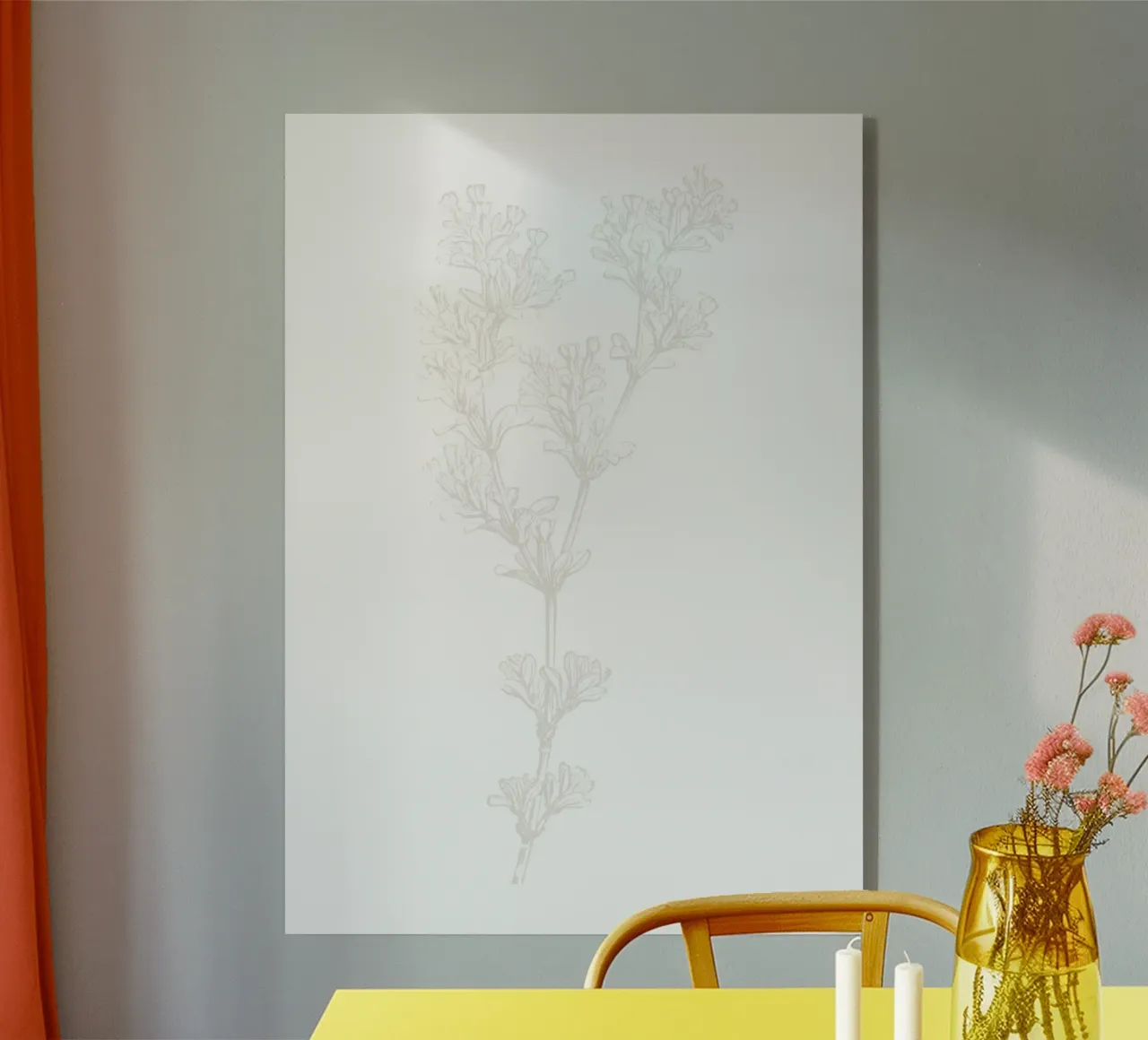 Subtle Botanical Line Art - Minimalist Floral Print, Aesthet acrylic glass by ClubArt
