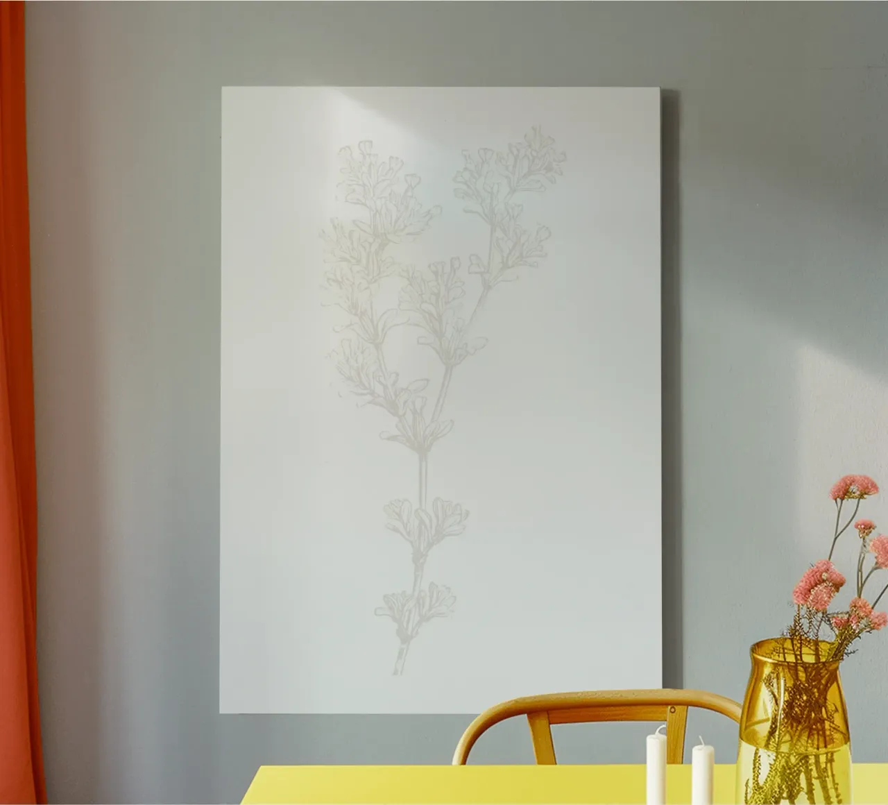 Subtle Botanical Line Art - Minimalist Floral Print, Aesthet canvas by ClubArt