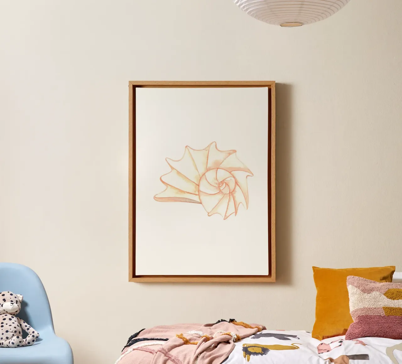 Spiral Seashell Watercolor - Coastal Art, Beach Home Decor canvas by ClubArt