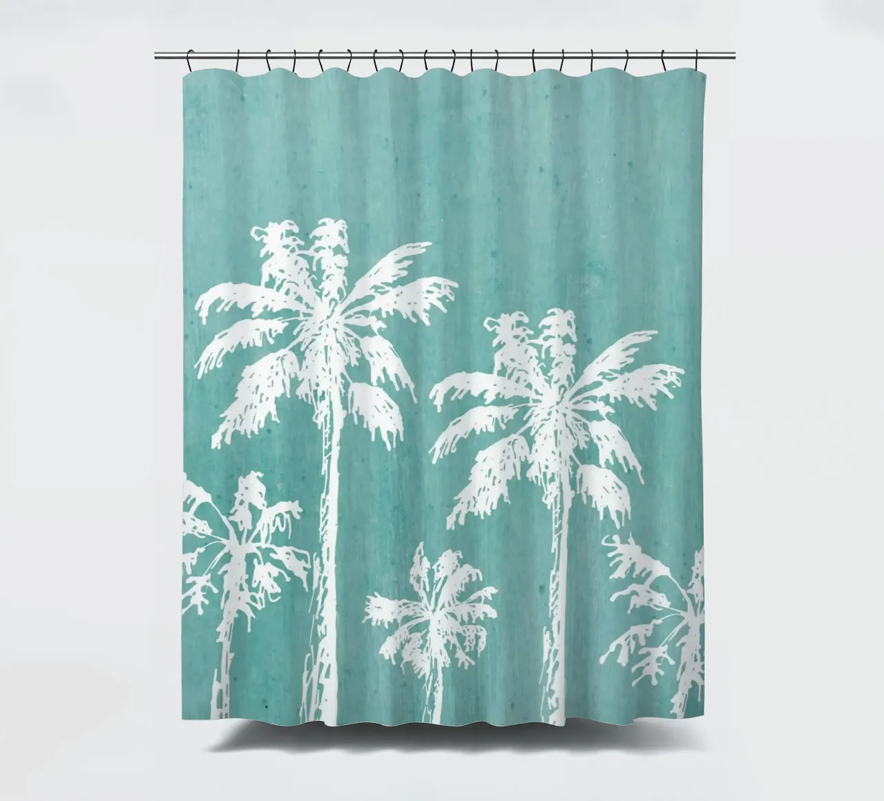 Distressed Palm Trees Print - Küstendekoration, Summer Vibes Ar Duschvorhang von ClubArt