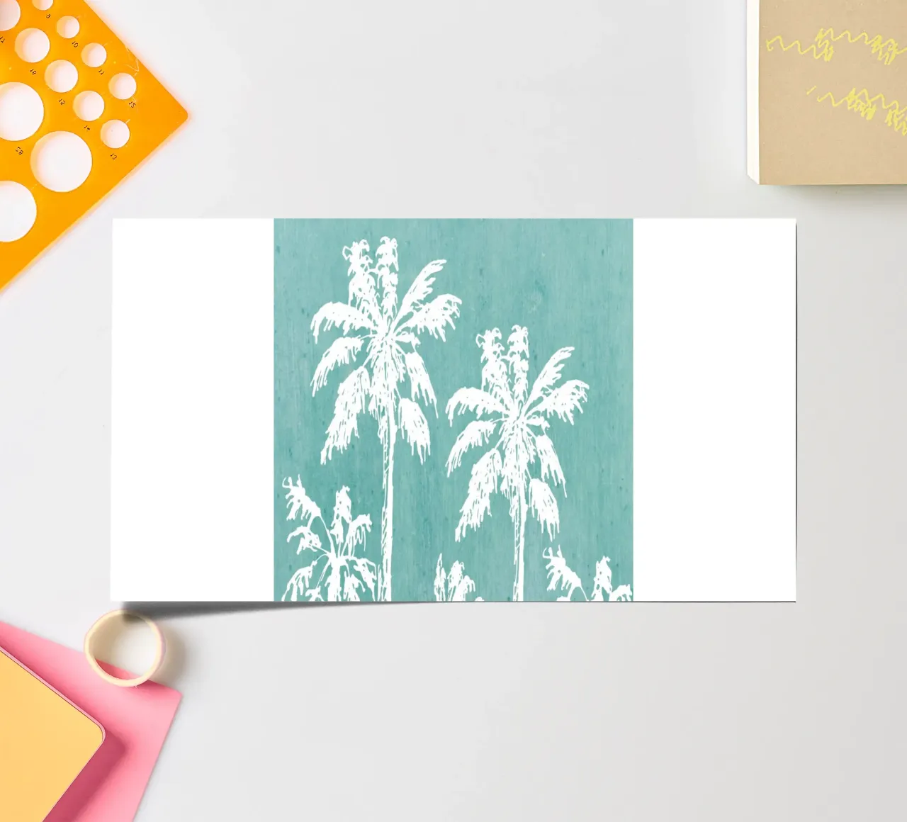 Distressed Palm Trees Print - Küstendekoration, Summer Vibes Ar Stickerbogen von ClubArt