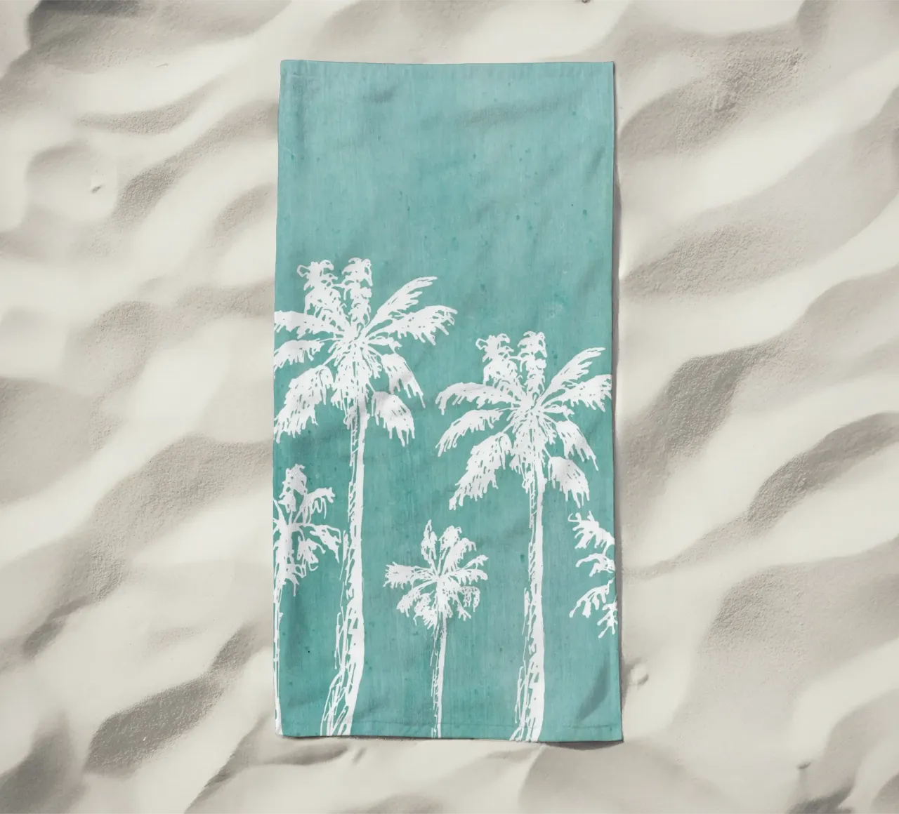 Distressed Palm Trees Print - Coastal Decor, Summer Vibes Ar beach towel by ClubArt