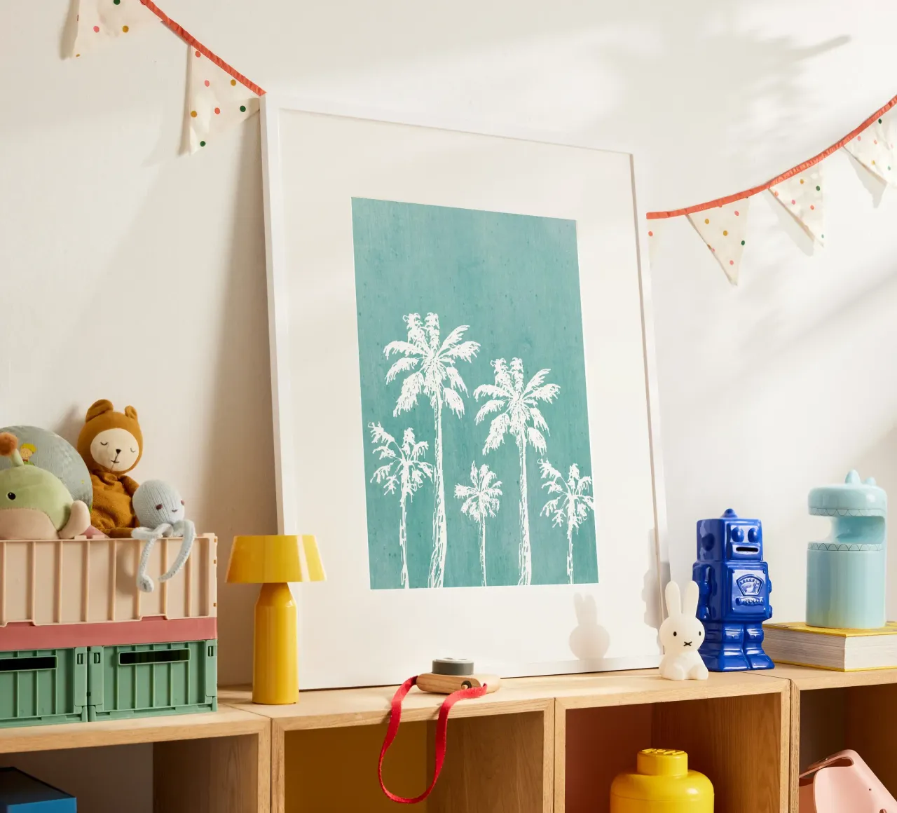 Distressed Palm Trees Print - Küstendekoration, Summer Vibes Ar Hahnemühle von ClubArt