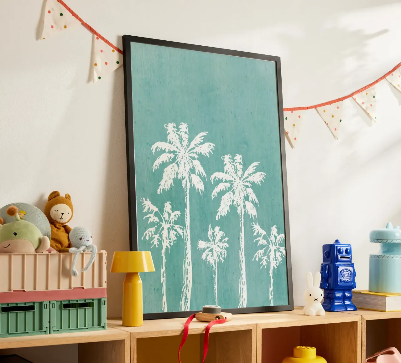 Distressed Palm Trees Print - Küstendekoration, Summer Vibes Ar Hahnemühle von ClubArt