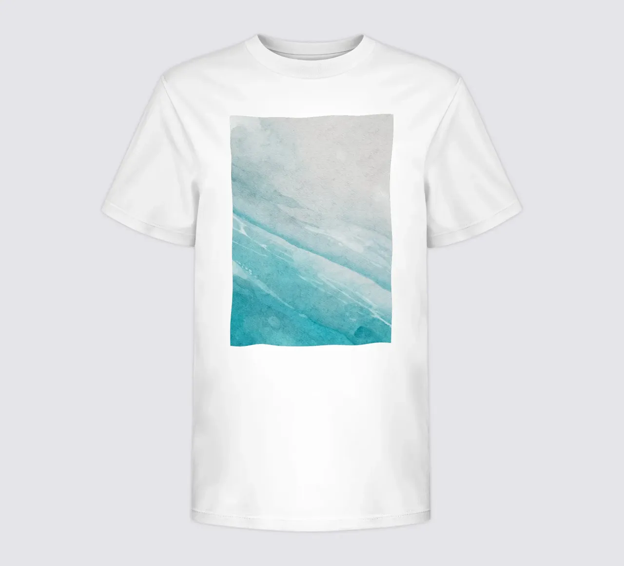 Acuarela abstracta del océano - Gradiente azul costero, Ar camiseta para niños de ClubArt