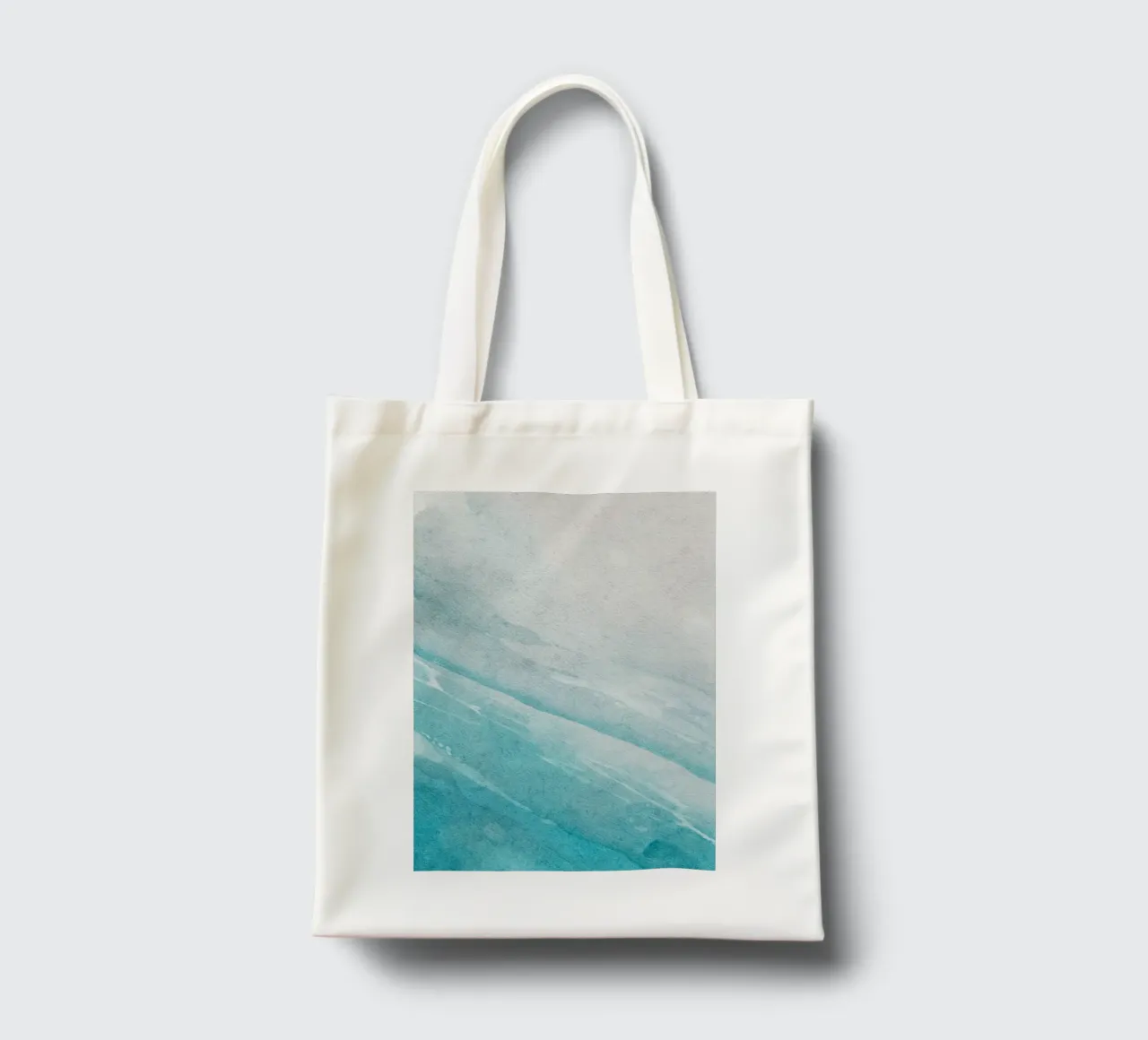 Acquerello astratto sull'oceano - Gradiente blu costiero, Ar... borsa in juta da ClubArt