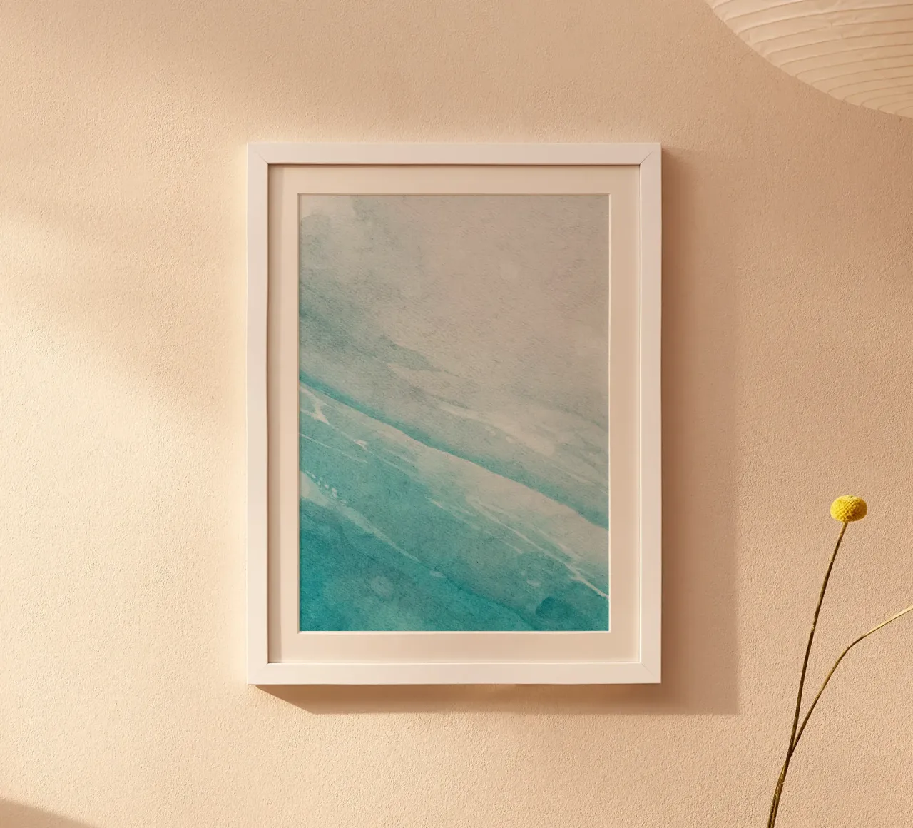 Acquerello astratto sull'oceano - Gradiente blu costiero, Ar... carta hahnemühle da ClubArt