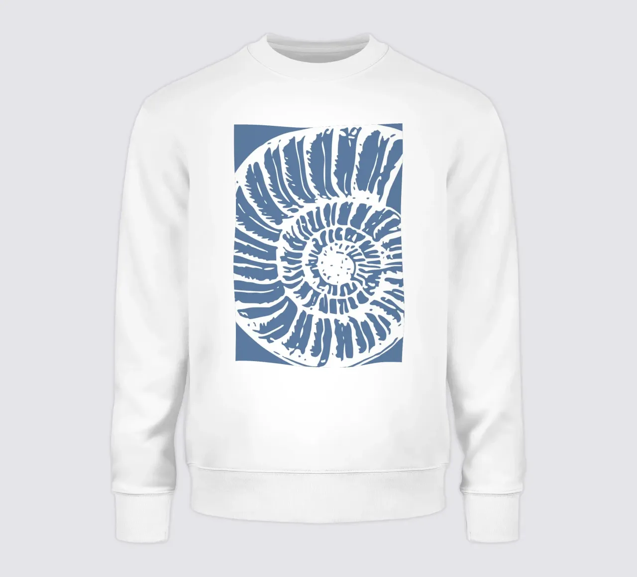 Ammoniten Fossil Druck - Küstenblau, Antike Ozean Kunst Sweatshirt von ClubArt