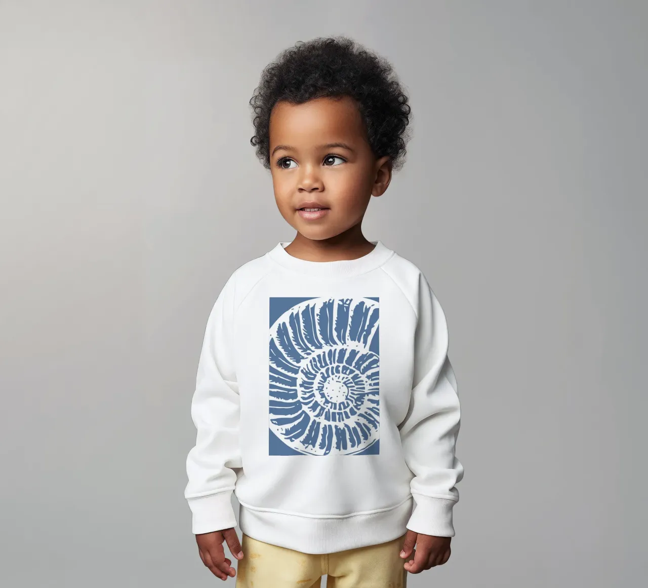 Ammonite Fossil Print - Coastal Blue, Ancient Ocean Art sudadera de bebé de ClubArt