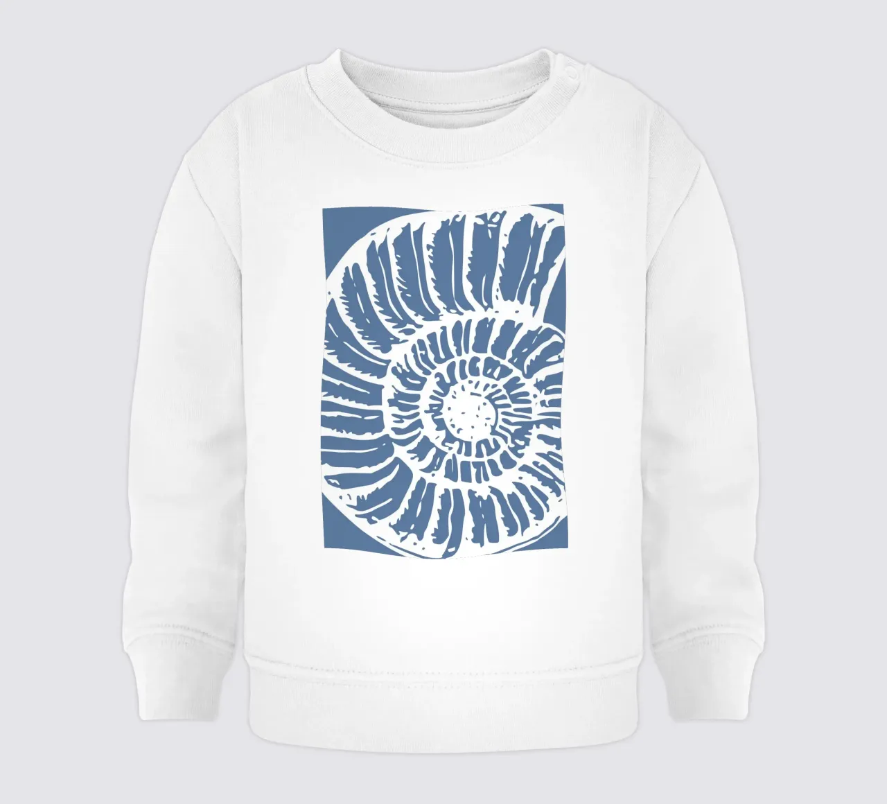 Ammonite Fossil Print - Coastal Blue, Ancient Ocean Art sudadera de bebé de ClubArt