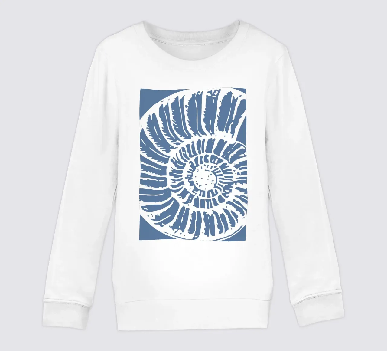 Ammonite Fossil Print - Coastal Blue, Ancient Ocean Art sudadera para niño de ClubArt