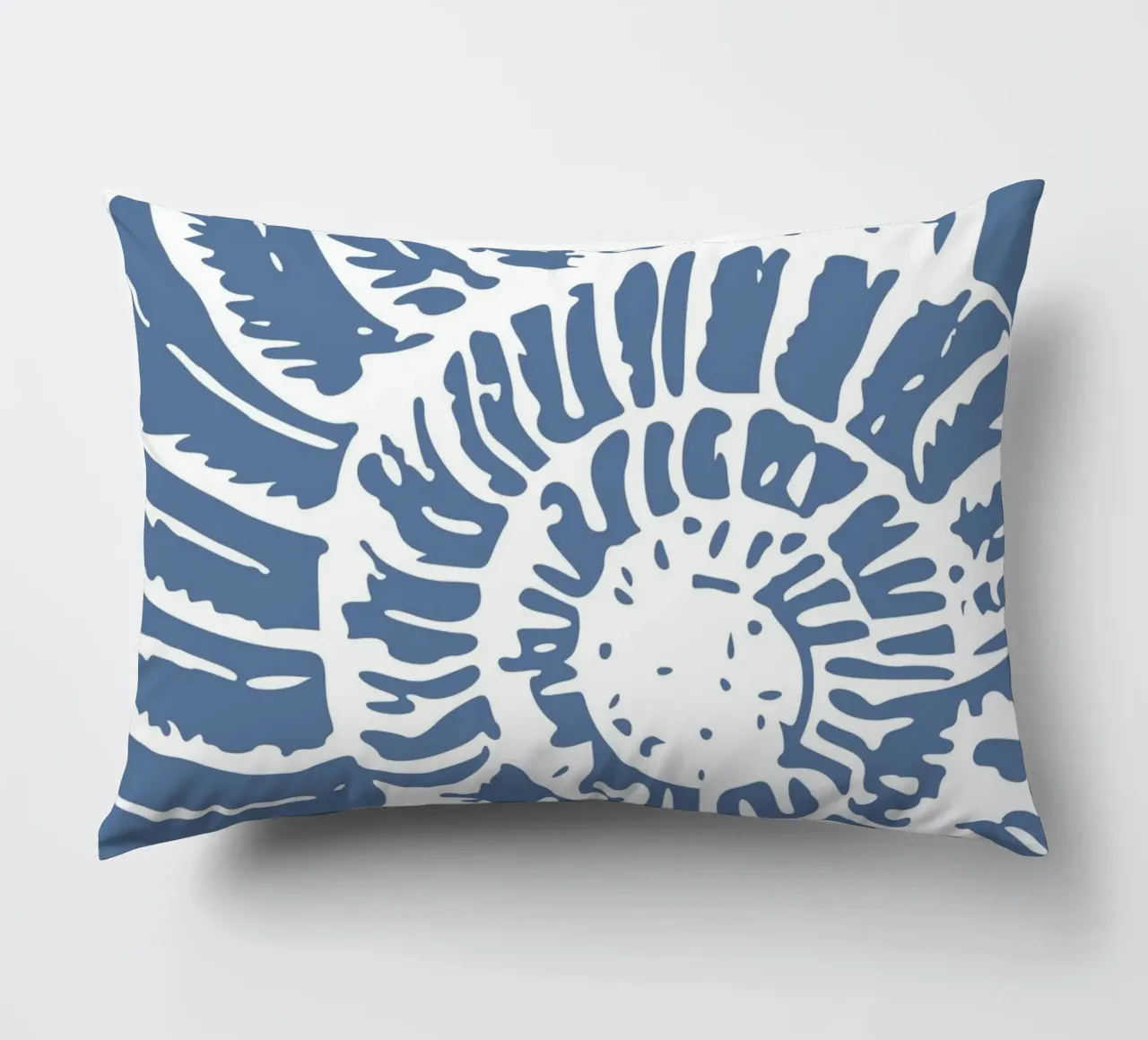 Fossile d'ammonite imprimé - Bleu côtier, art de l'océan ancien coussin de ClubArt