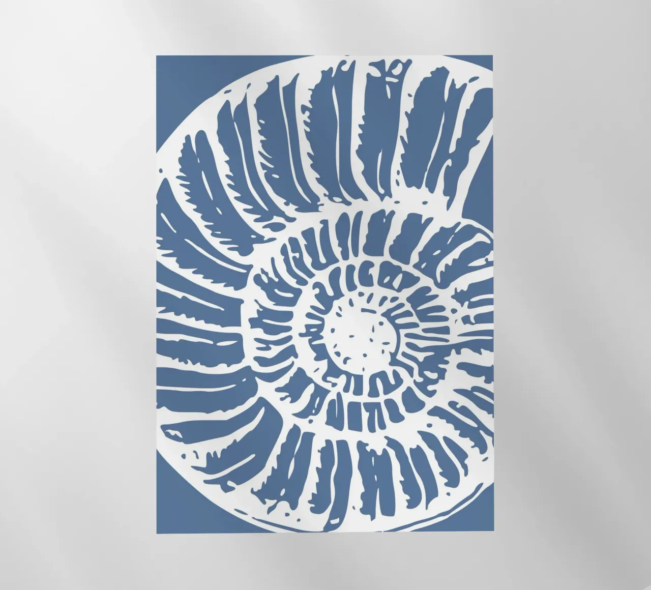 Ammonite Fossil Print - Coastal Blue, Ancient Ocean Art lámina retroiluminada de ClubArt