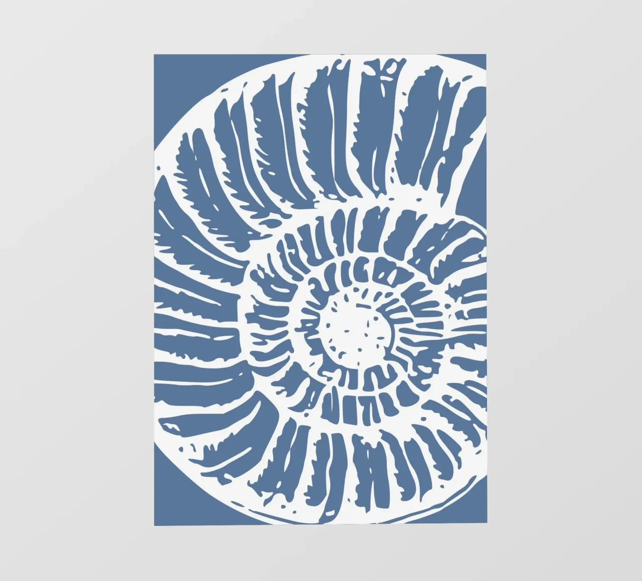 Ammonite Fossil Print - Coastal Blue, Ancient Ocean Art lámina retroiluminada de ClubArt