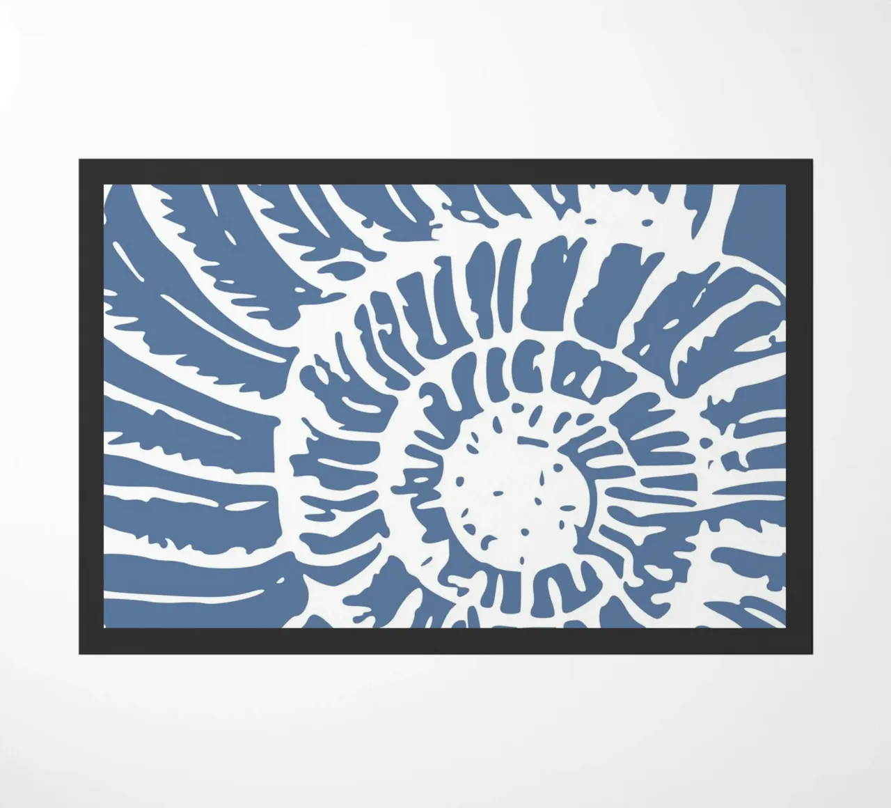 Fossile d'ammonite imprimé - Bleu côtier, art de l'océan ancien paillasson de ClubArt