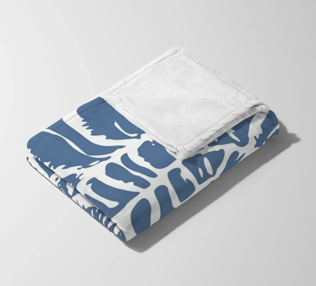 Ammonite Fossil Print - Coastal Blue, Ancient Ocean Art fleece blanket by ClubArt