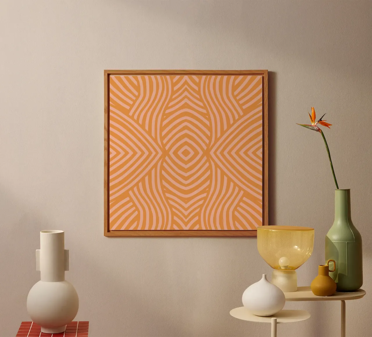 Symmetrical burnt umber pattern alu-dibond by Little Dean