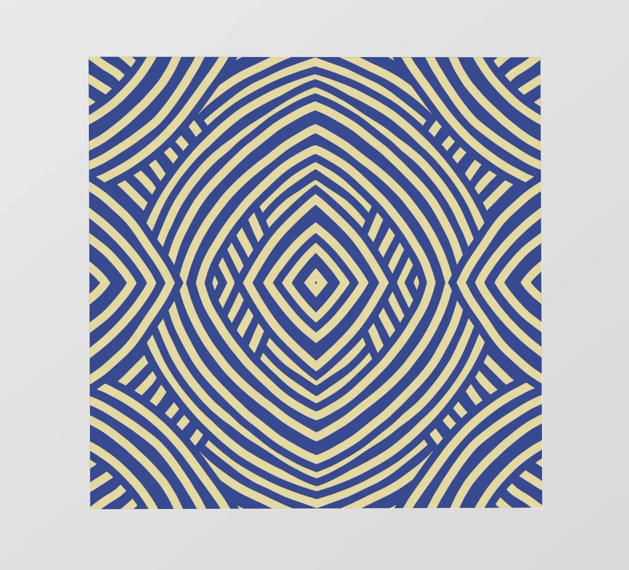 Symmetrical blue and yellow pattern backlit film by Little Dean