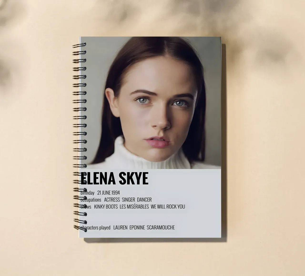 ELENA SKYE spiral notebook by MVFminimalist