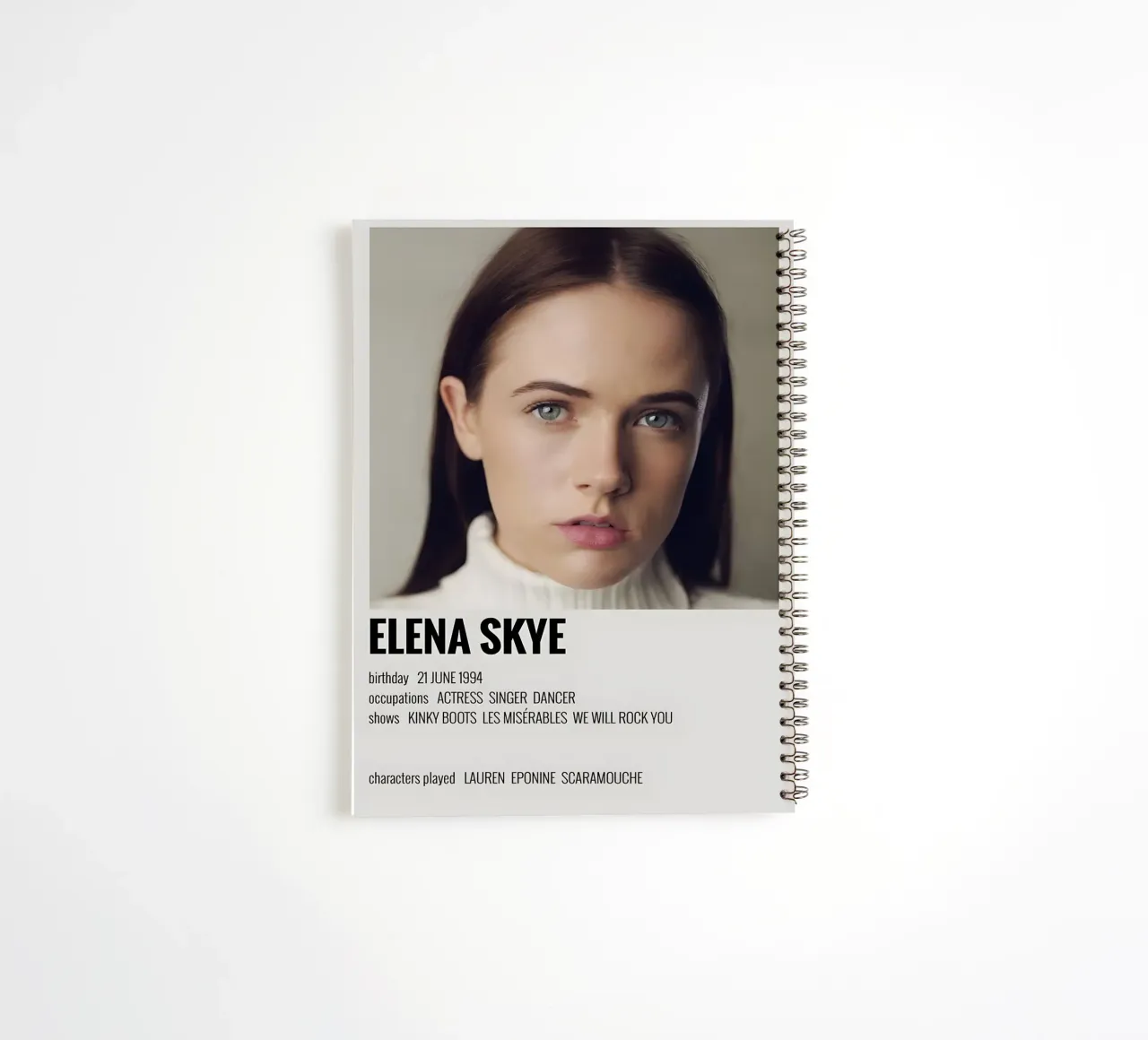 ELENA SKYE spiral notebook by MVFminimalist