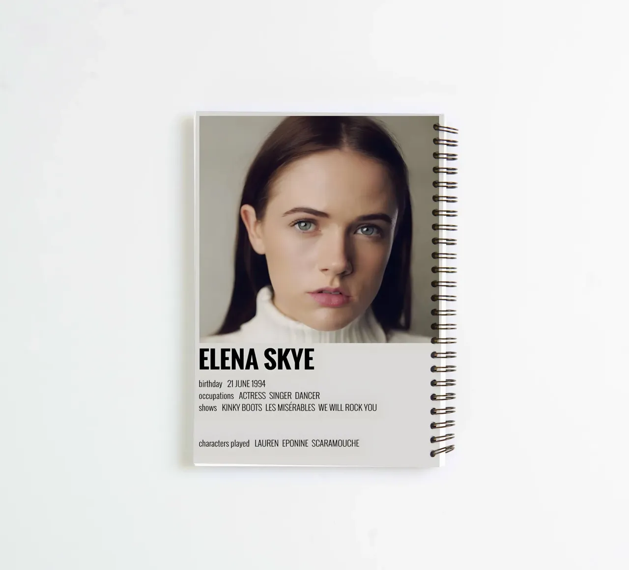 ELENA SKYE spiral notebook by MVFminimalist